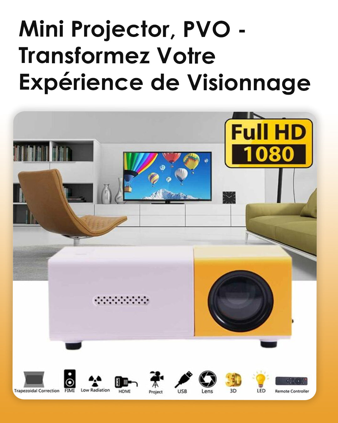Micro-projecteur LED Home HD Mini Portable